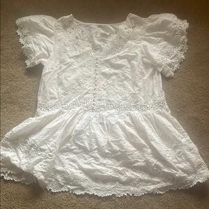 Elegant White Lace Women's Top